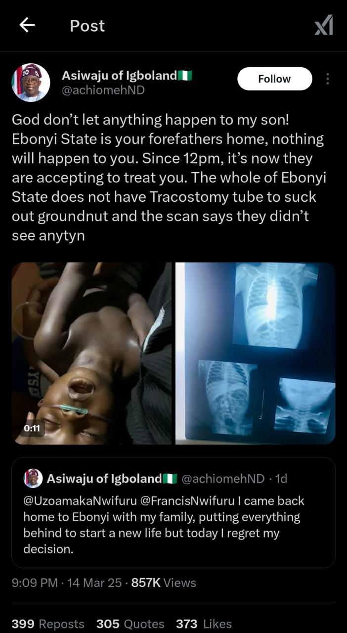 Boy Dies After Swallowing Groundnut as Hospital Fails to Provide Tracheostomy Tube
