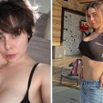 Aranza Sinte in a black top and blue jeans